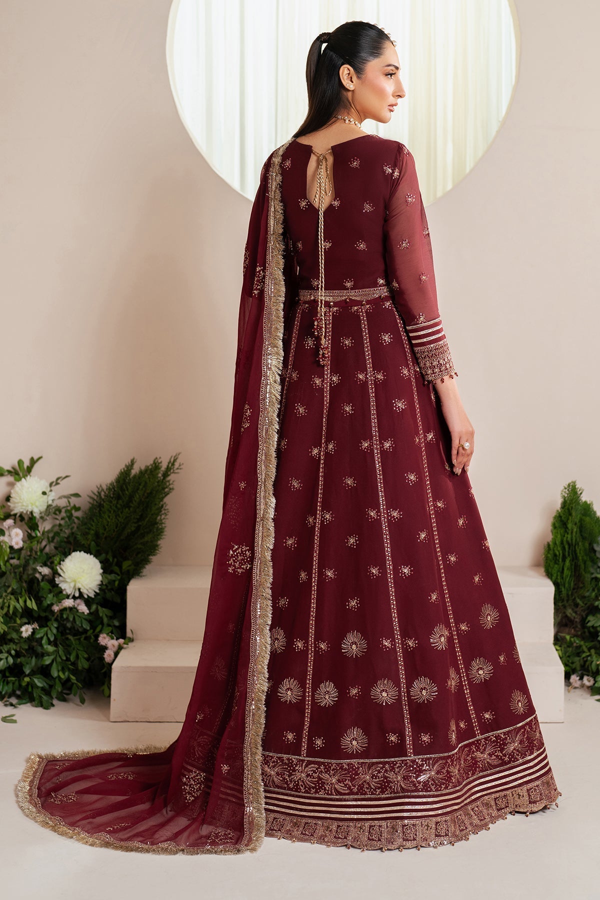 Alizeh | Handcrafted Eid Edit 25 | AF-HM-4029-Empress S Maroon Chiffon