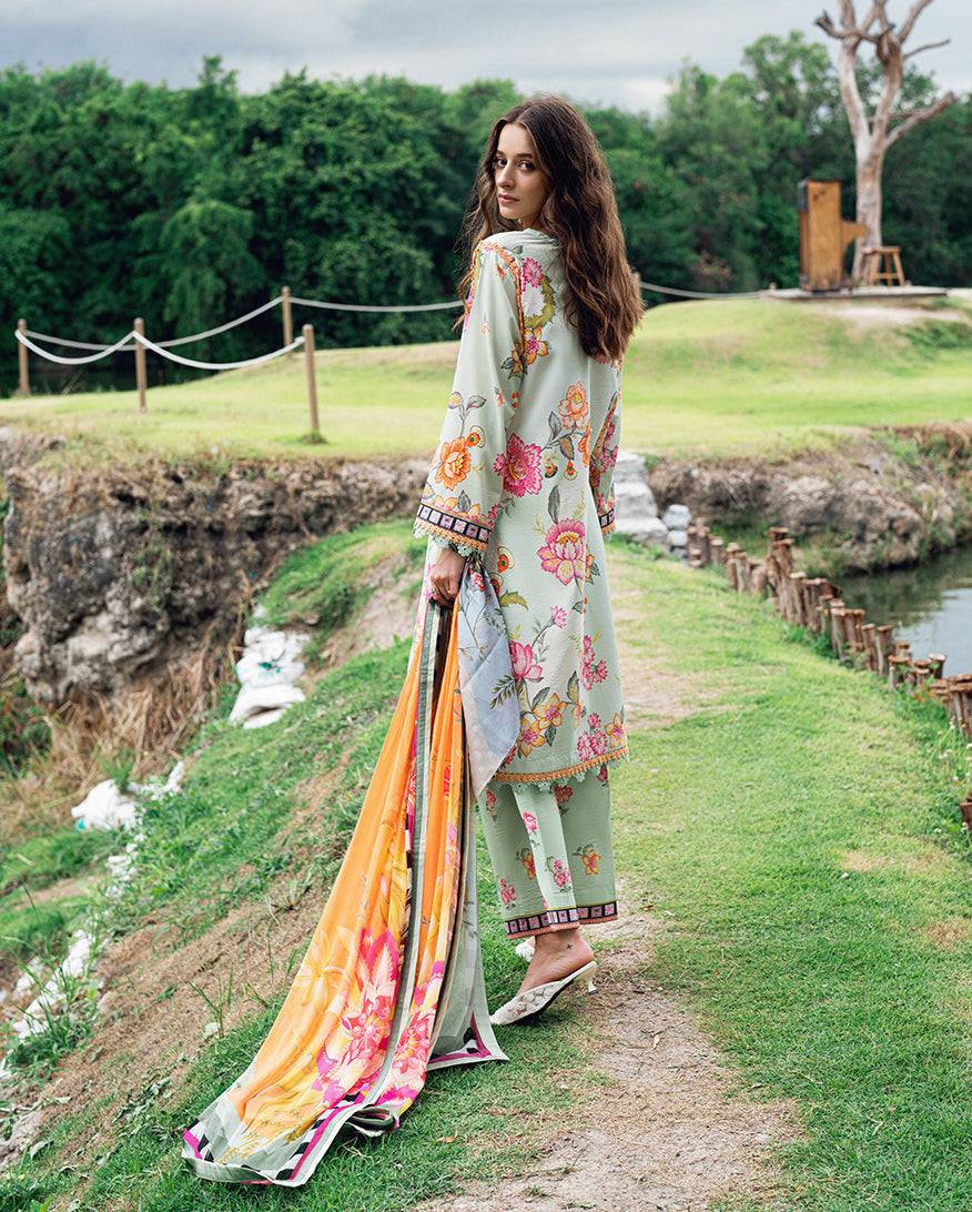 Roheenaz | Garden Veal Printed Lawn 25 | Crimson Whisper - Pakistani Designer Dress - by Roheenaz | Type: Ladies Clothes - 100% Original at Saira Sultan