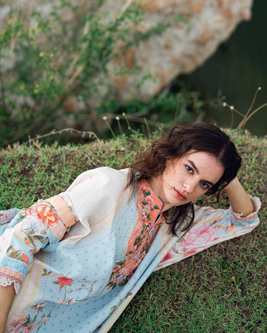 Roheenaz | Garden Veal Printed Lawn 25 | Cloudberey glaze - Pakistani Designer Dress - by Roheenaz | Type: Ladies Clothes - 100% Original at Saira Sultan