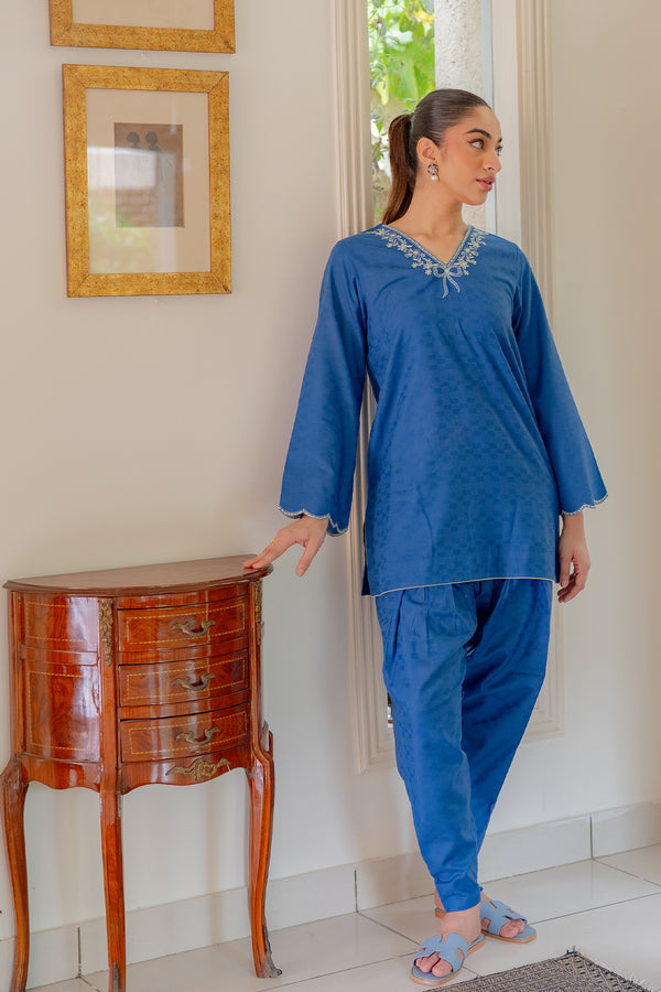 Sahar | Pre Essential Emb Edit | Indigo Edge - Pakistani Designer Dress - by Sahar - Type : Ladies Clothes - 100% Original at Saira Sultan