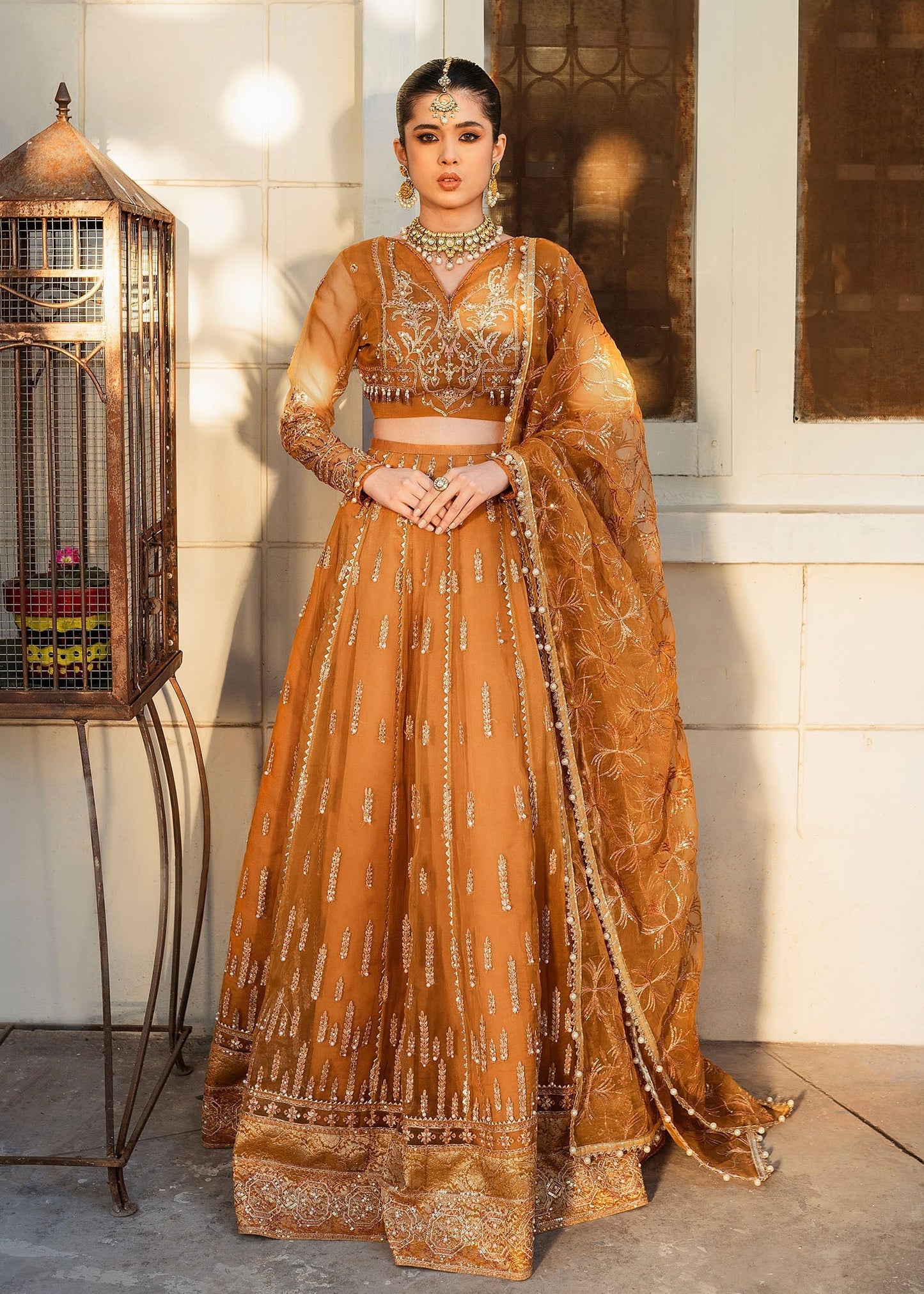 Shurooq | Zara Edit 24 | Dhoop Kinaray XS Orange Organza