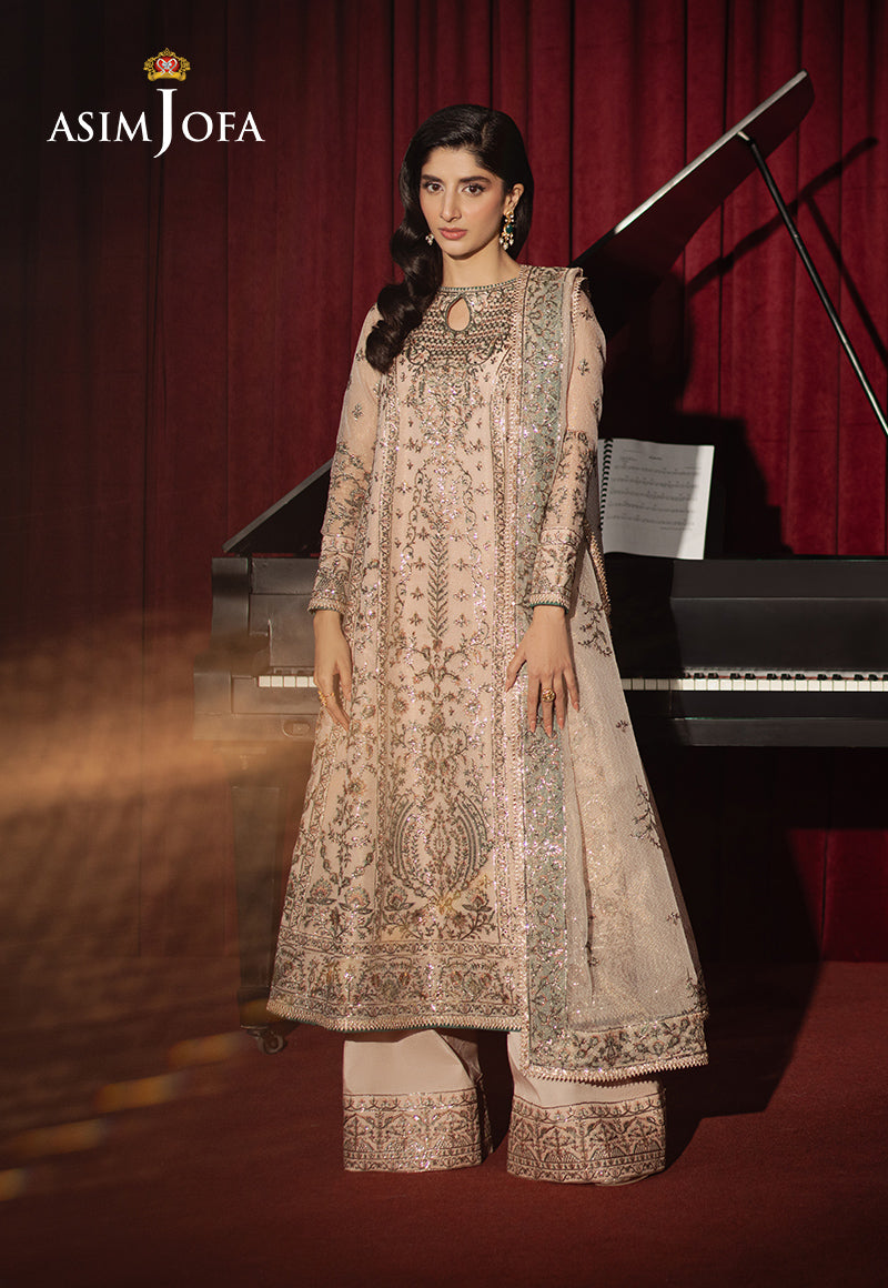 Asim Jofa | Premium Festive | AJPF-33 L Beige Zari Net