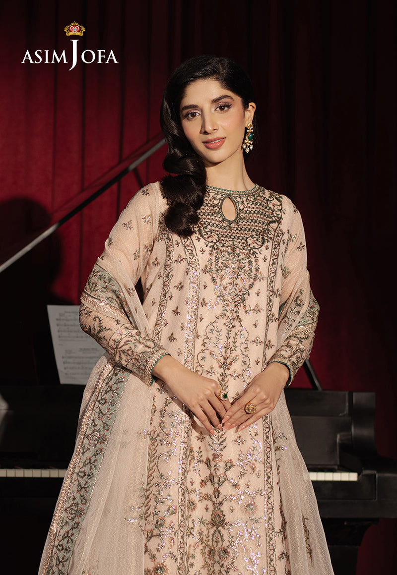 Asim Jofa | Premium Festive | AJPF-33 M Beige Zari Net