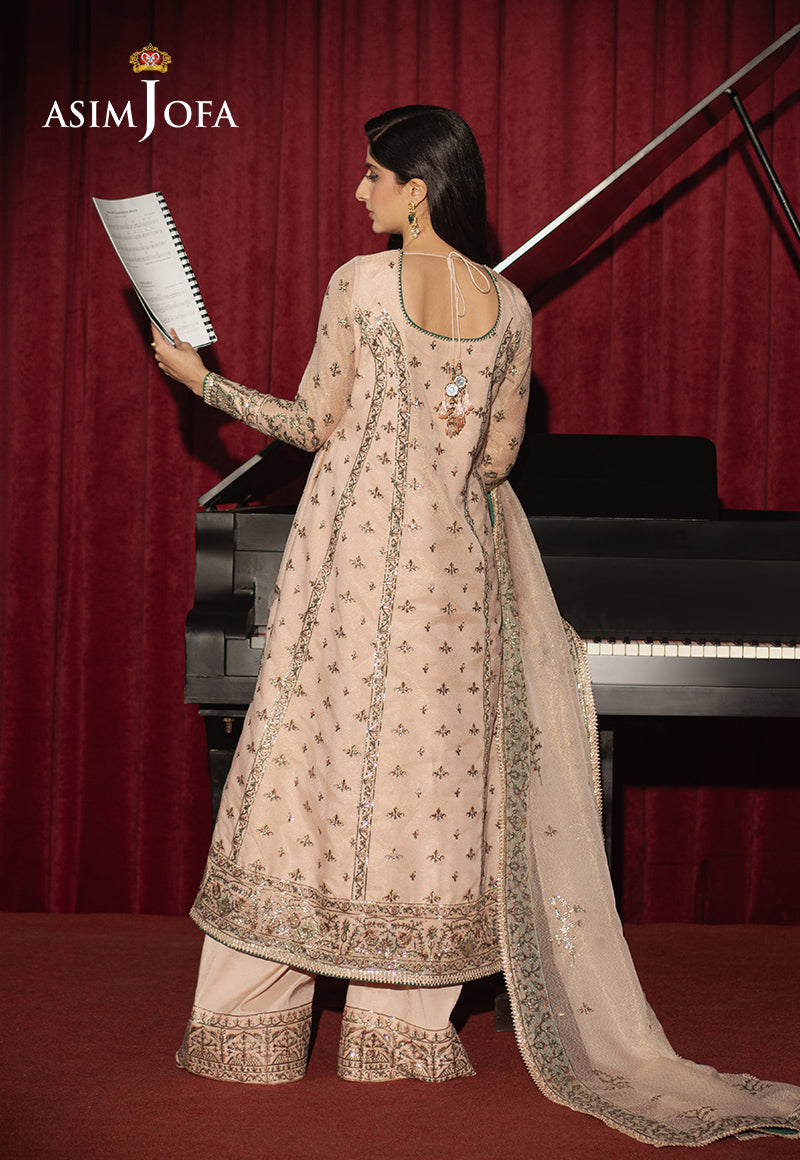 Asim Jofa | Premium Festive | AJPF-33 S Beige Zari Net