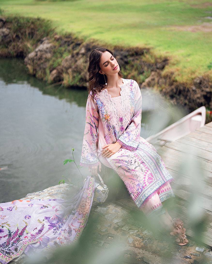 Roheenaz | Garden Veal Printed Lawn 25 |Lilac Dust - Pakistani Designer Dress - by Roheenaz | Type: Ladies Clothes - 100% Original at Saira Sultan