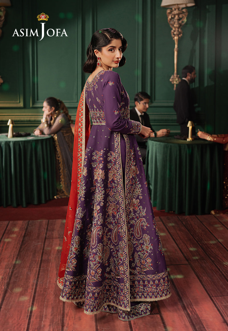 Asim Jofa | Premium Festive | AJPF-23 XL Dark Purple Silk lawn