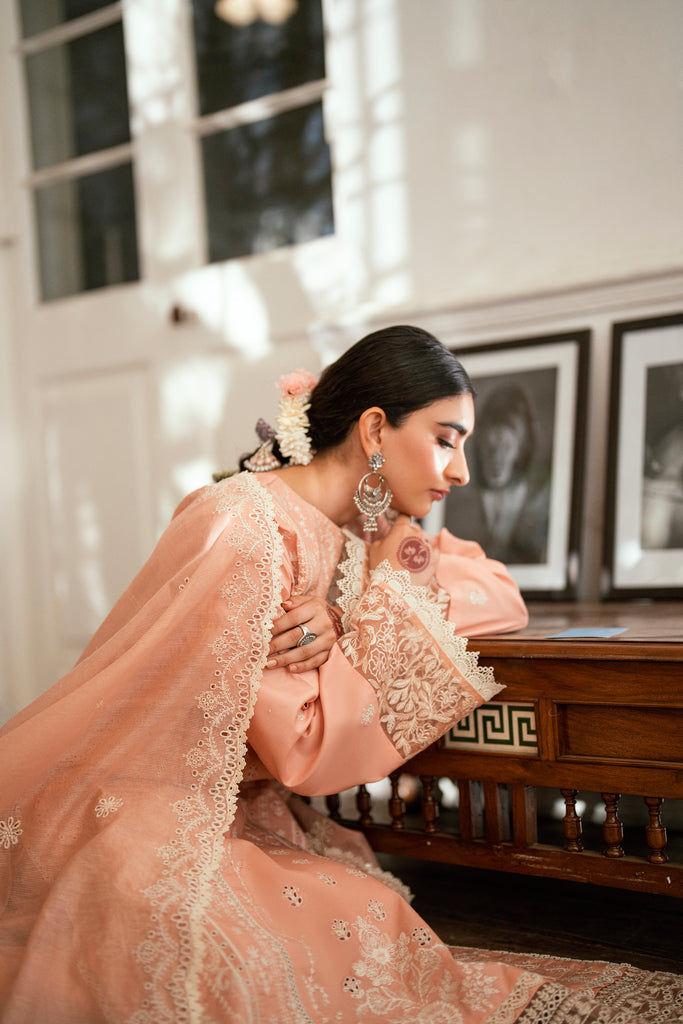 Florent | Eid Edits Luxury Lawn | FEE-10 M Peach Pink Lawn