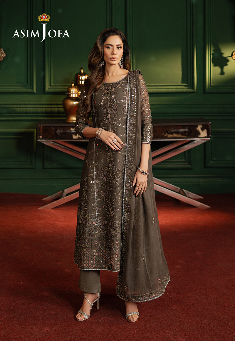 Asim Jofa | Premium Festive | AJPF-21 XL Gray Chiffon