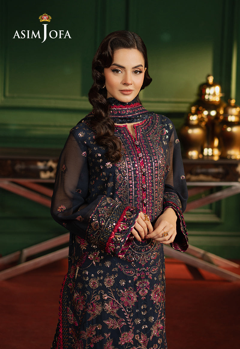 Asim Jofa | Premium Festive | AJPF-17 L Navy Blue Chiffon