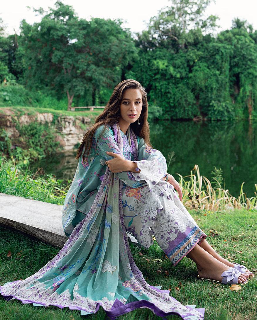 Roheenaz | Garden Veal Printed Lawn 25 | Jazmine Haze. - Pakistani Designer Dress - by Roheenaz | Type: Ladies Clothes - 100% Original at Saira Sultan