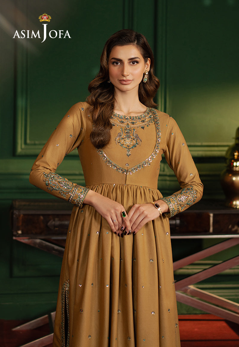 Asim Jofa | Premium Festive | AJPF-20 XL Mustard Boski Silk