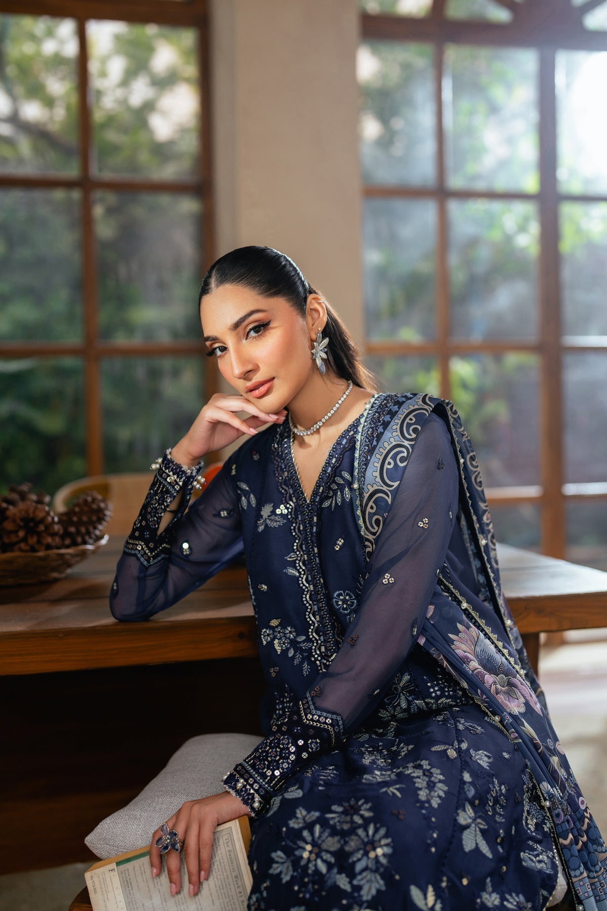 Xenia Formals | Niran Formals | VERENA M Navy Chiffon