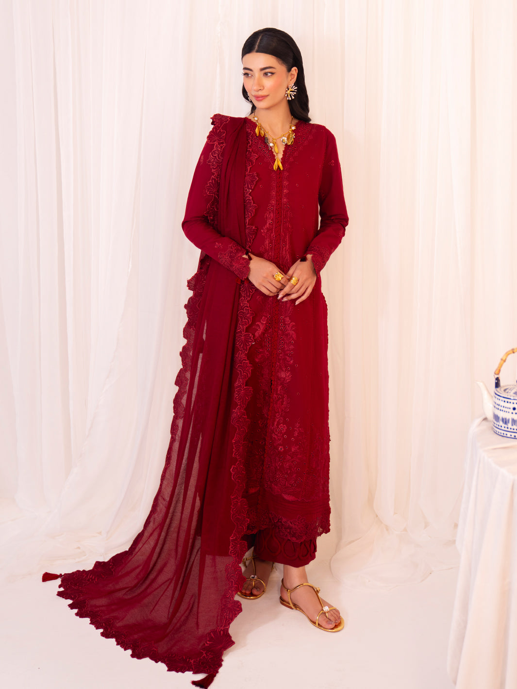 Faiza Faisal | Celine Eid 25 | MAREN XS Red Lawn