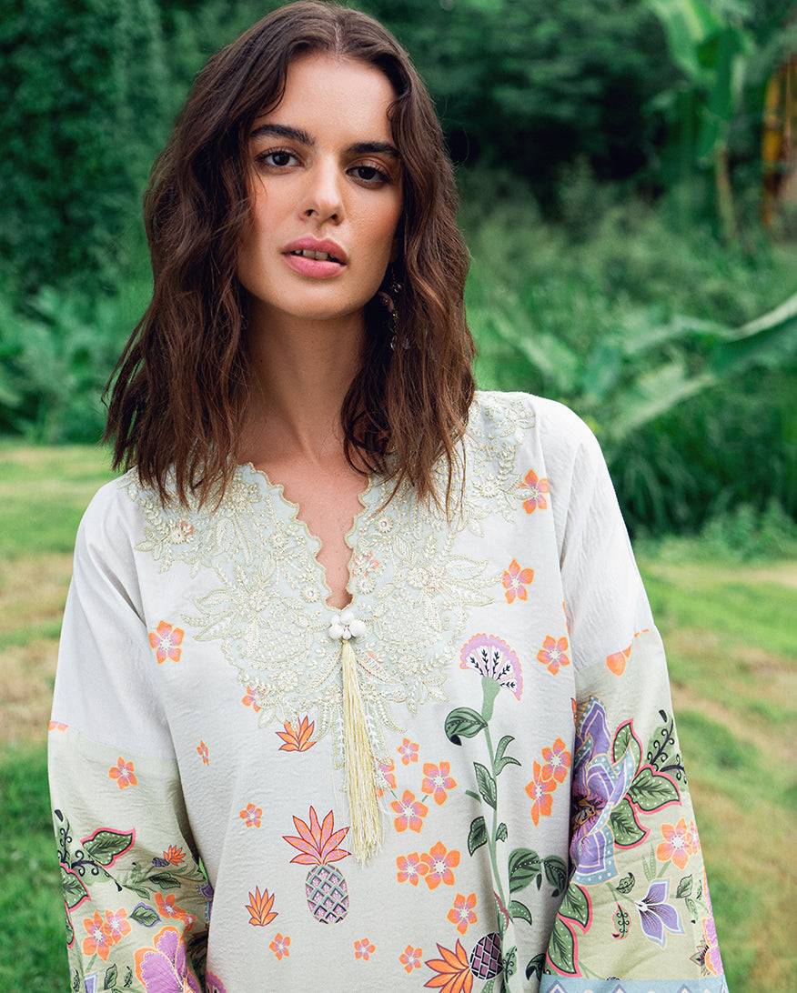 Roheenaz | Garden Veal Printed Lawn 25 | Melon Muse - Pakistani Designer Dress - by Roheenaz | Type: Ladies Clothes - 100% Original at Saira Sultan