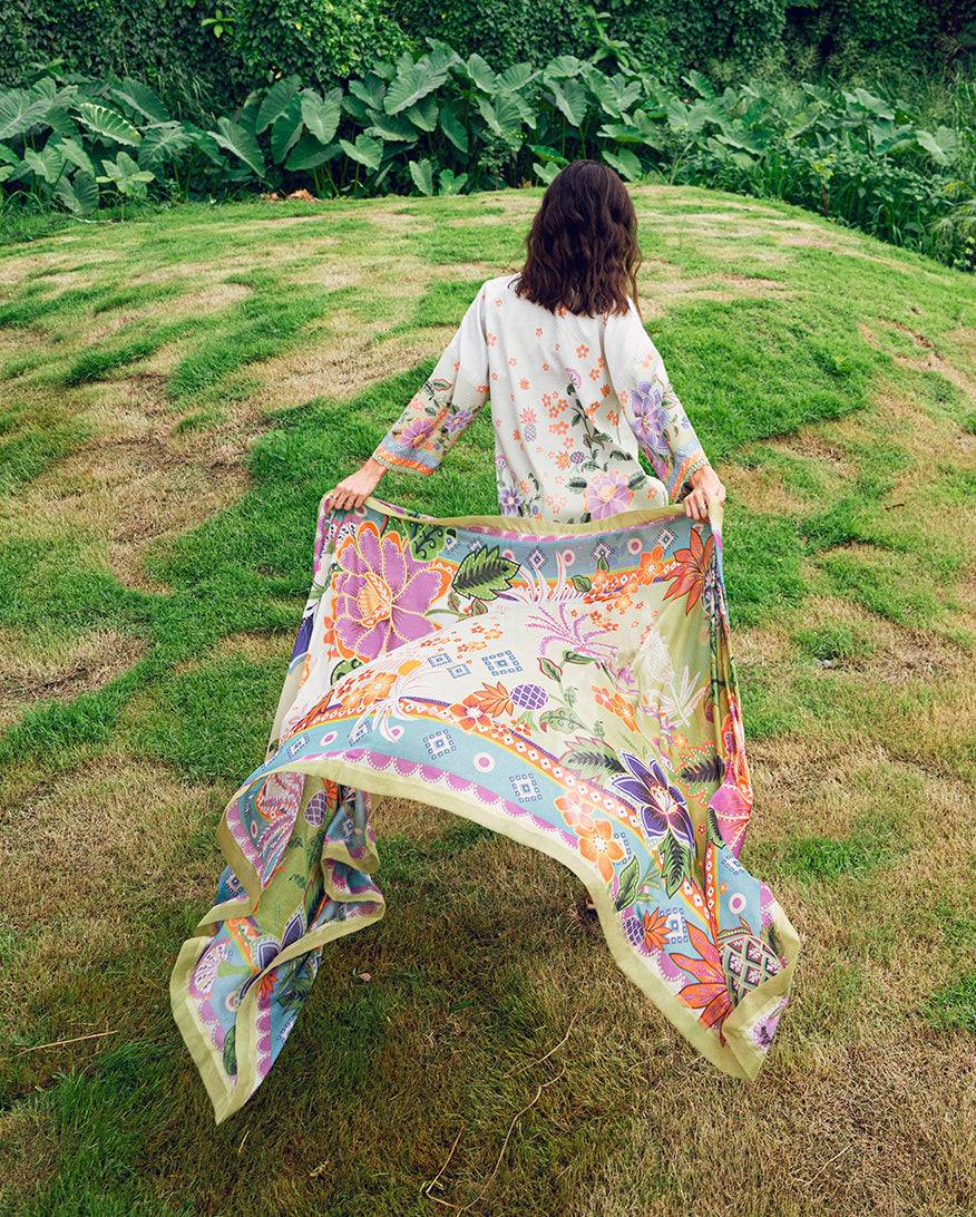 Roheenaz | Garden Veal Printed Lawn 25 | Melon Muse - Pakistani Designer Dress - by Roheenaz | Type: Ladies Clothes - 100% Original at Saira Sultan