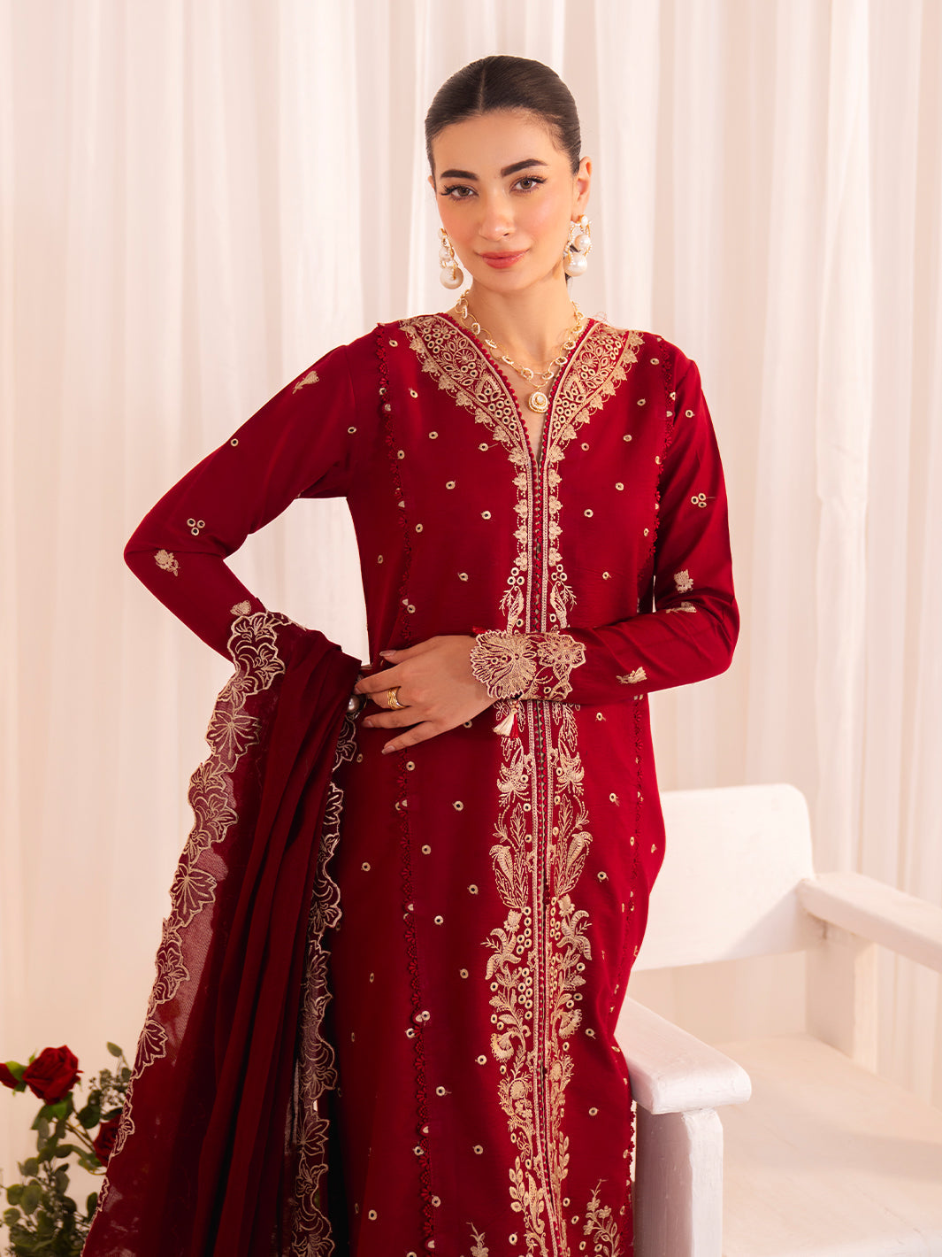 Faiza Faisal | Celine Eid 25 | ELINA M Maroon Lawn