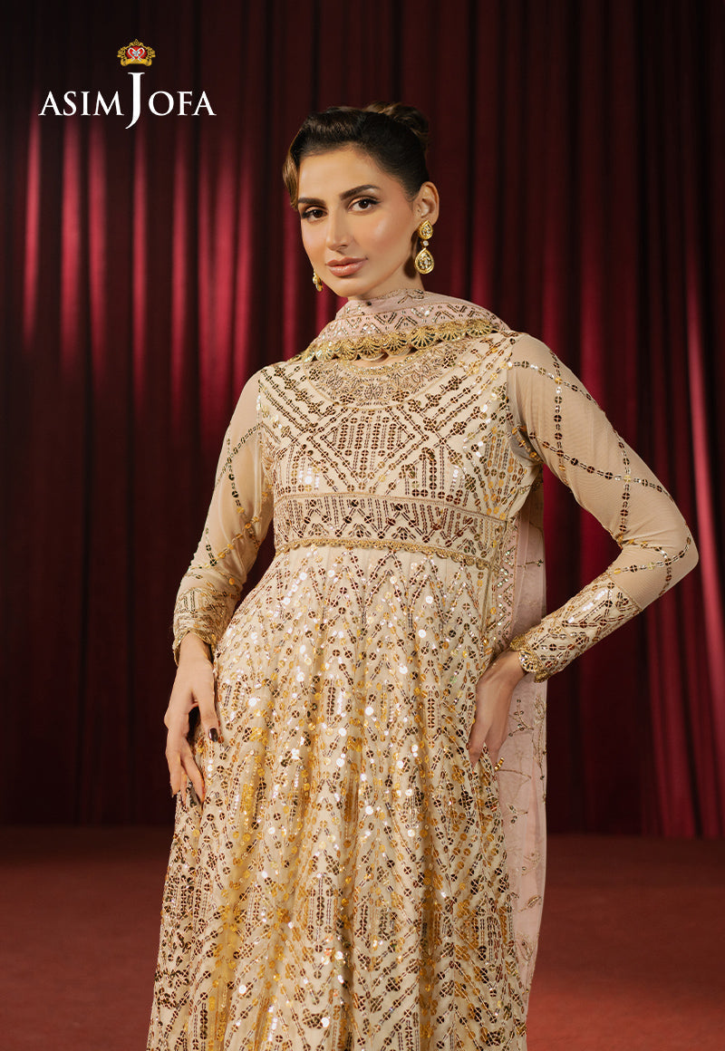 Asim Jofa | Premium Festive | AJPF-18 L Beige Net