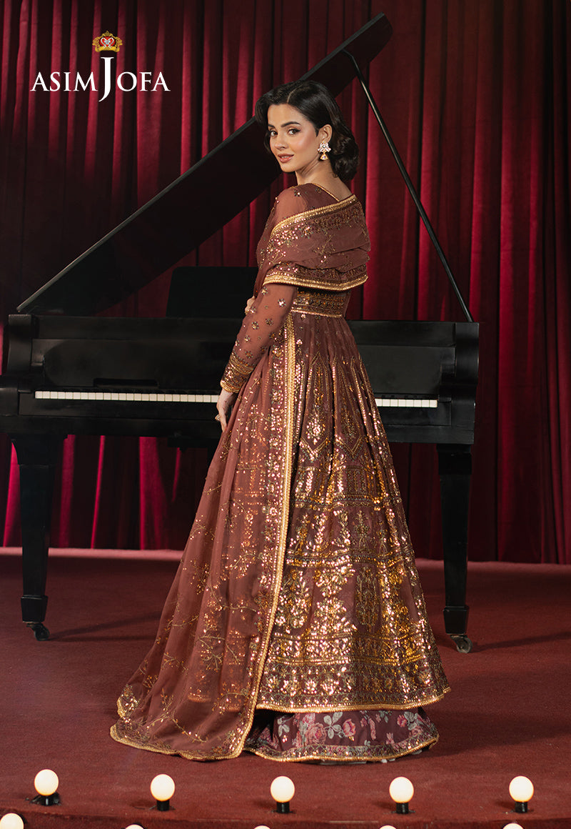Asim Jofa | Premium Festive | AJPF-36 S Brown Chiffon