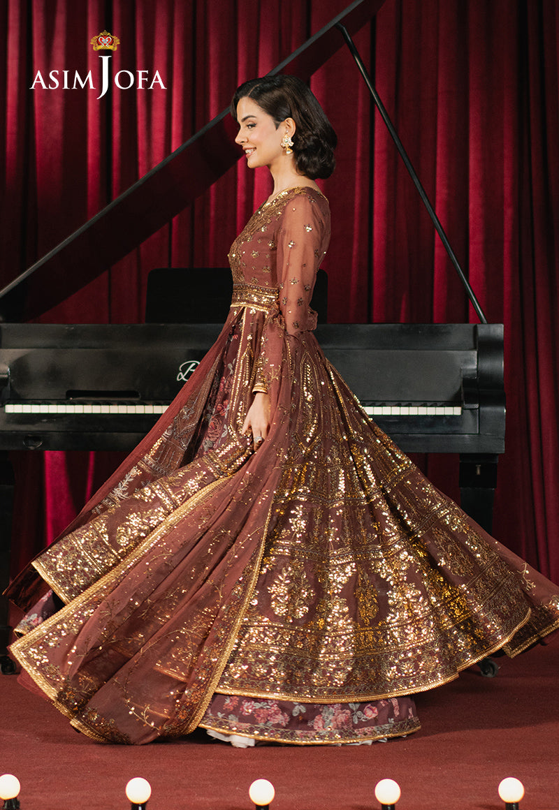 Asim Jofa | Premium Festive | AJPF-36 Custom Size Brown Chiffon