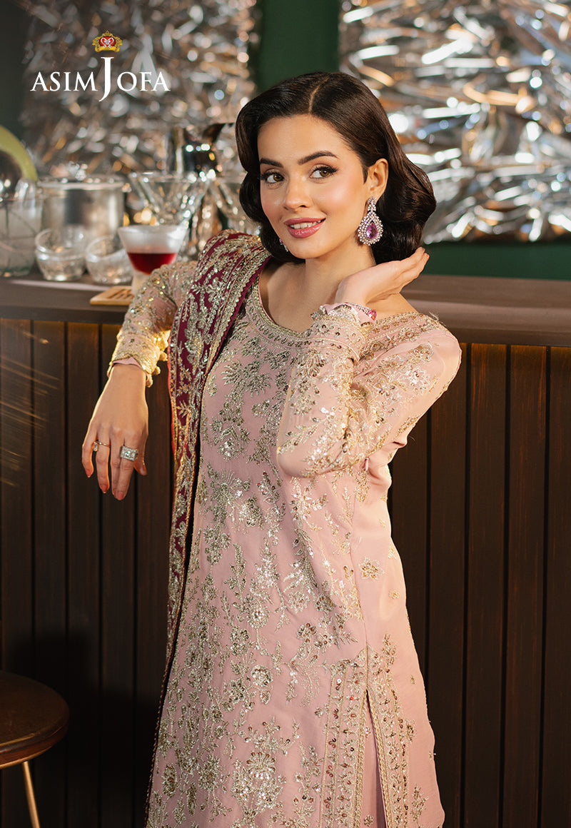 Asim Jofa | Premium Festive | AJPF-40 XL Pink Chiffon