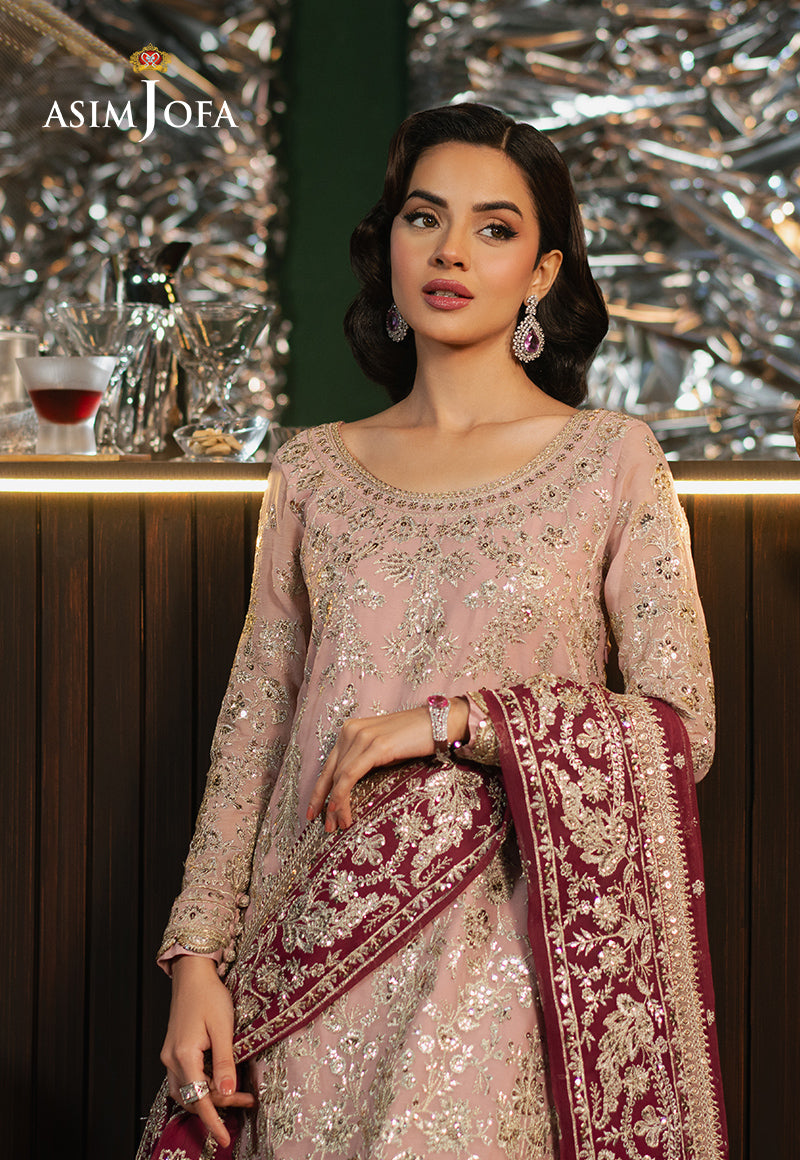 Asim Jofa | Premium Festive | AJPF-40 M Pink Chiffon