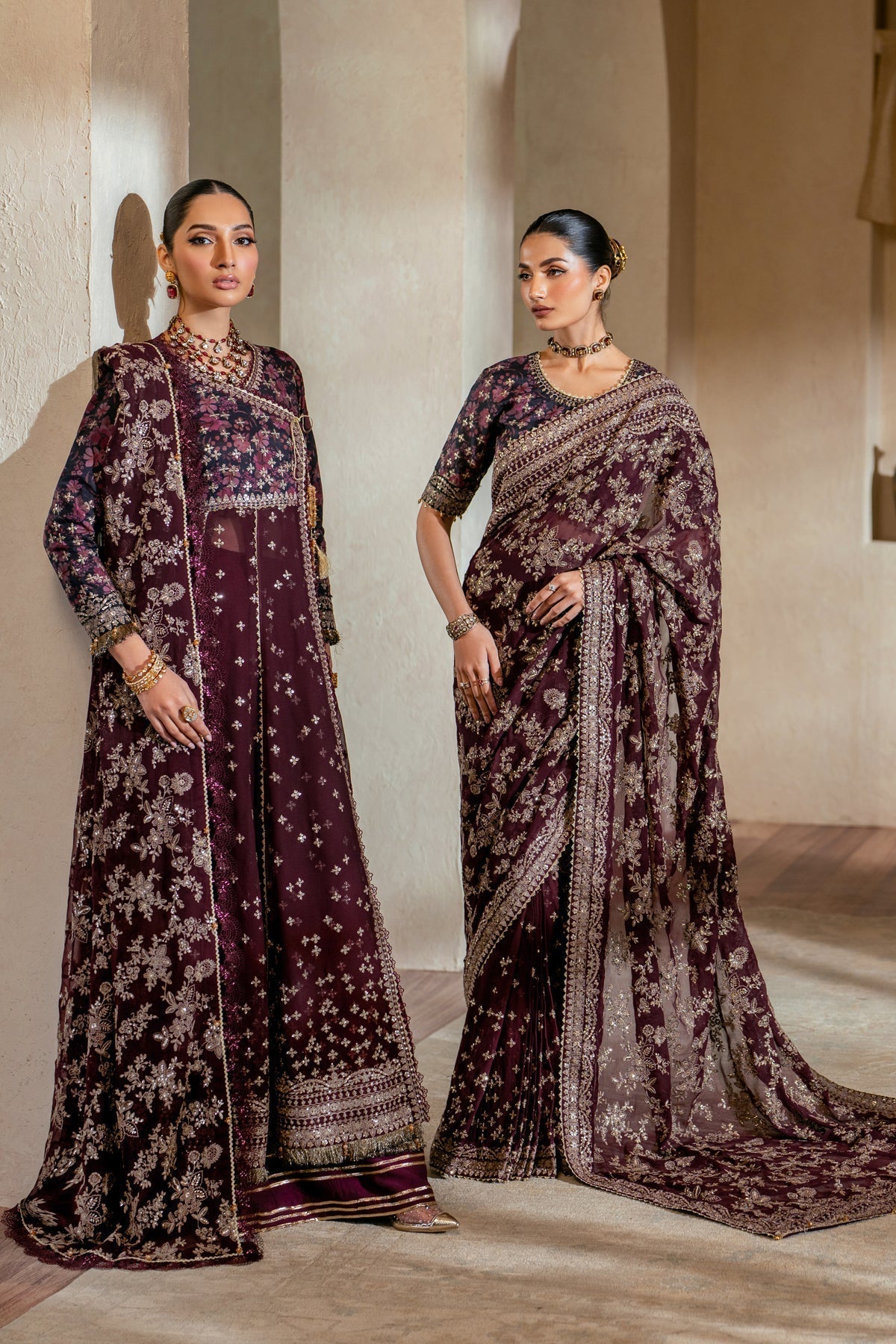 Xenia Formals | Niran Formals | LUNE Custom Size Maroon Saree