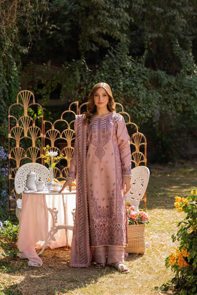 Florent | Chikankari Eid 25 | FLC- 6B S Brownish Pink Lawn