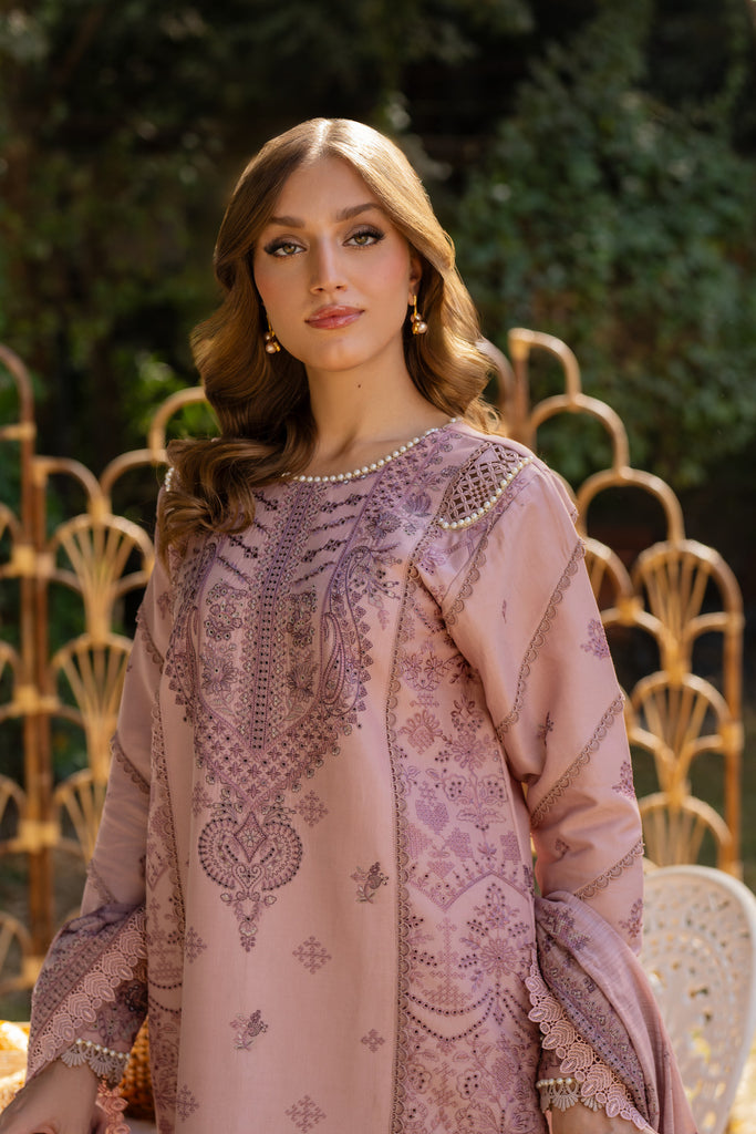 Florent | Chikankari Eid 25 | FLC- 6B M Brownish Pink Lawn