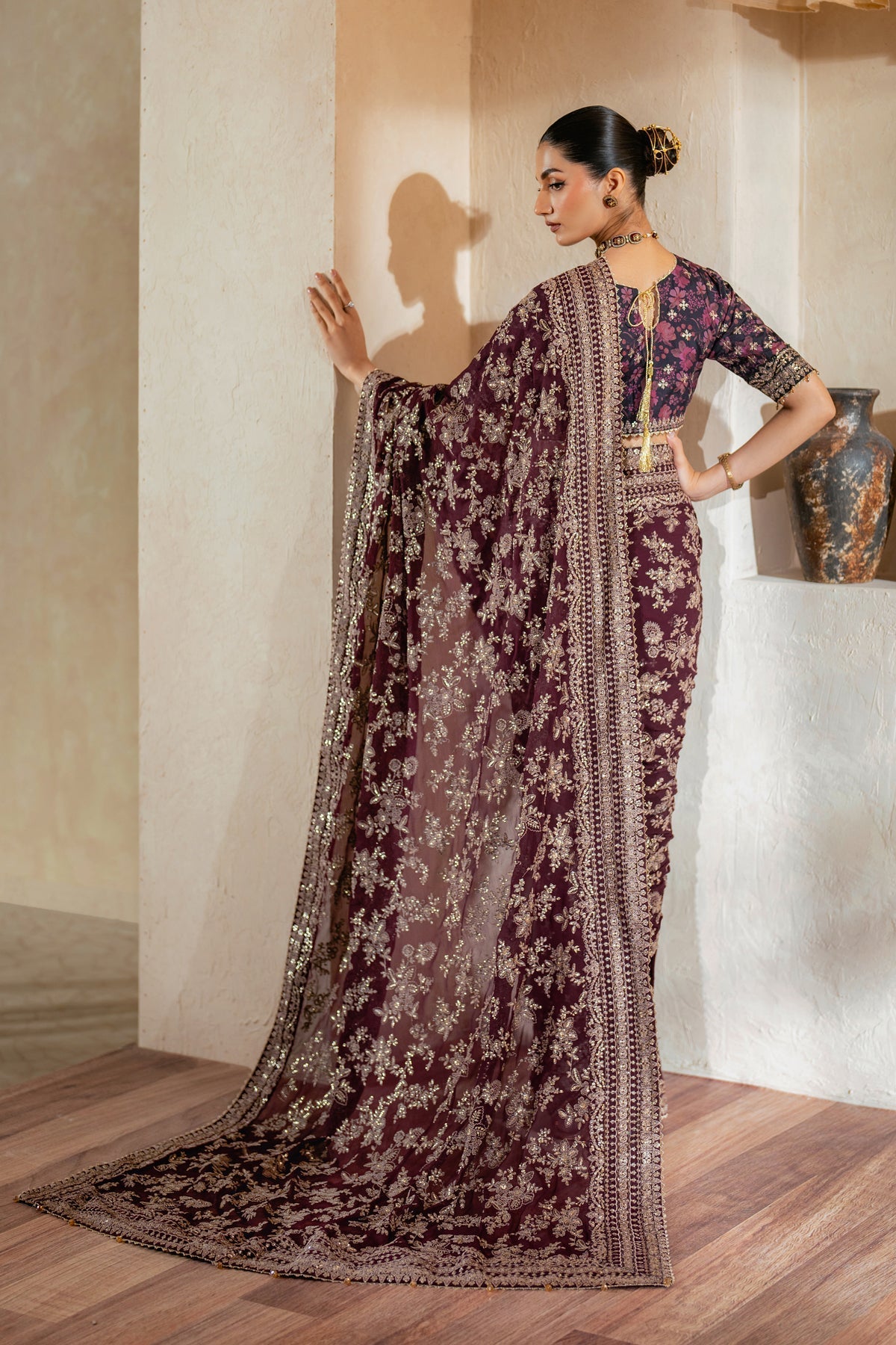 Xenia Formals | Niran Formals | LUNE S Maroon Angrakha