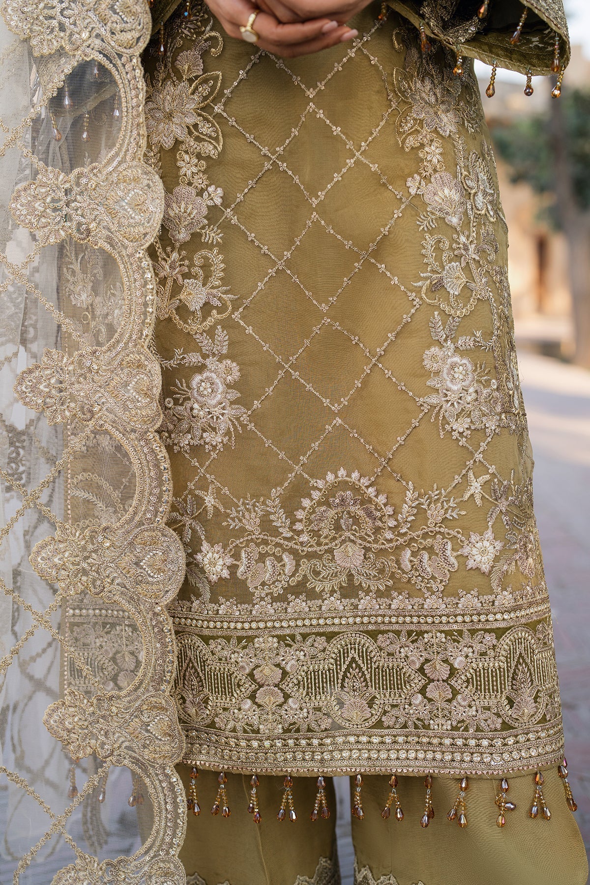 Imrozia Premium | Meeras Luxury Eid 25 | I-226 RUTAJ XL Mustard Organza