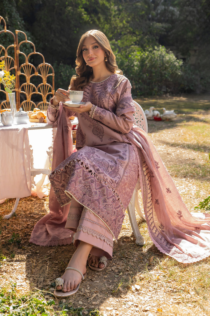 Florent | Chikankari Eid 25 | FLC- 6B L Brownish Pink Lawn