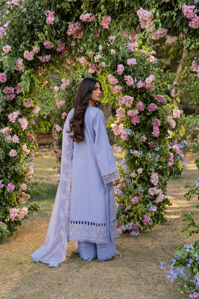 Florent | Chikankari Eid 25 | FLC- 4A S Blue Chikankari Lawn
