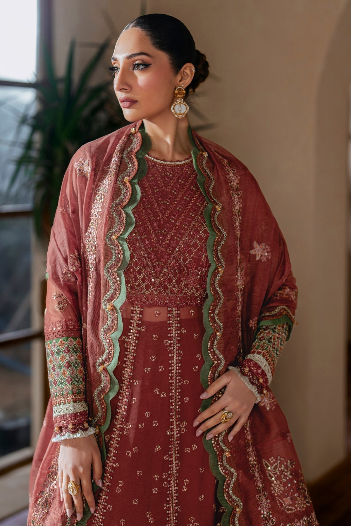 Xenia Formals | Niran Formals | SELENE XL Coral Red Open Gown