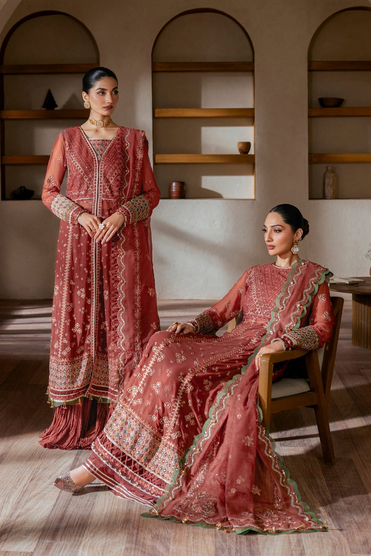 Xenia Formals | Niran Formals | SELENE L Coral Red Gown