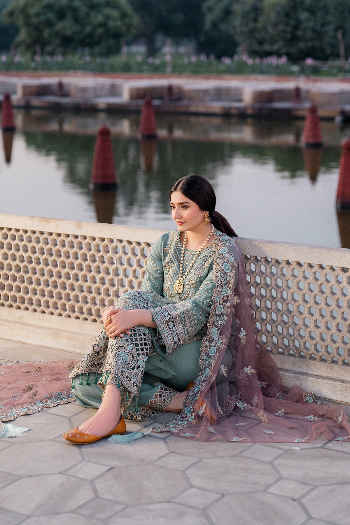 Imrozia Premium | Meeras Luxury Eid 25 | I-221 ZAMURD XL Gray Organza