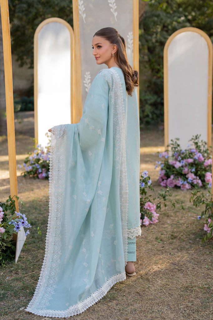 Florent | Chikankari Eid 25 | FLC-1A L Light Ferozi Chikankari Lawn