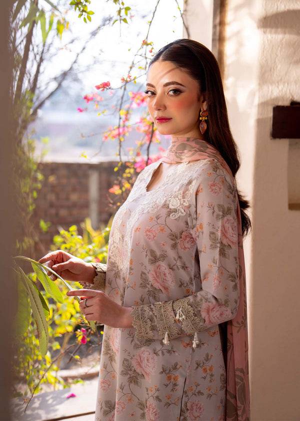 Myeesha | Lamhay Luxury Lawn 25 | Kanwal (Long Shirt) - Pakistani Designer Dress - by Myeesha | Type: Ladies Clothes - 100% Original at Saira Sultan