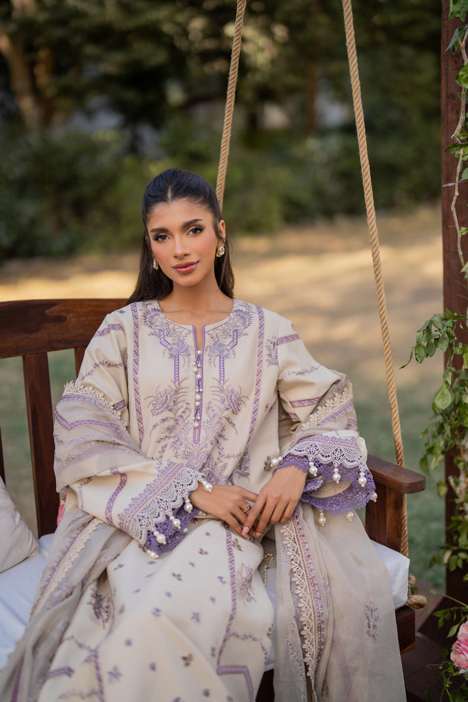 Florent | Chikankari Eid 25 | FLC- 3B XL Off White Lawn