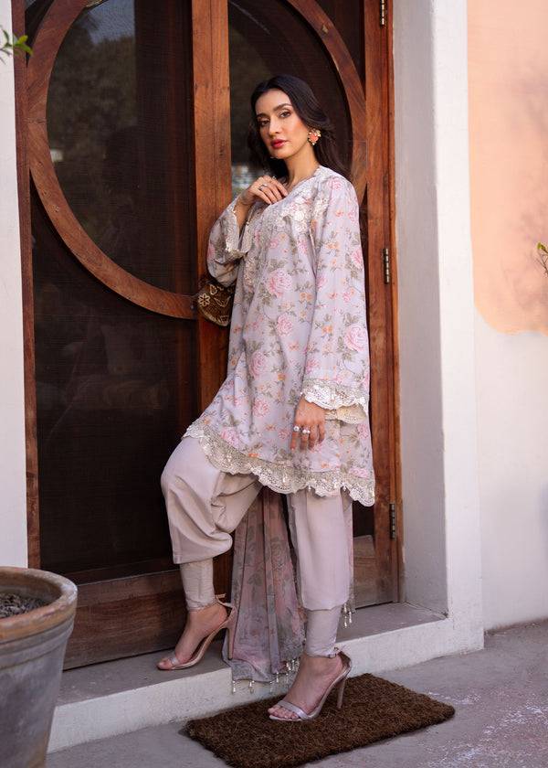 Myeesha | Lamhay Luxury Lawn 25 | Kanwal (Short Shirt) - Pakistani Designer Dress - by Myeesha | Type: Ladies Clothes - 100% Original at Saira Sultan