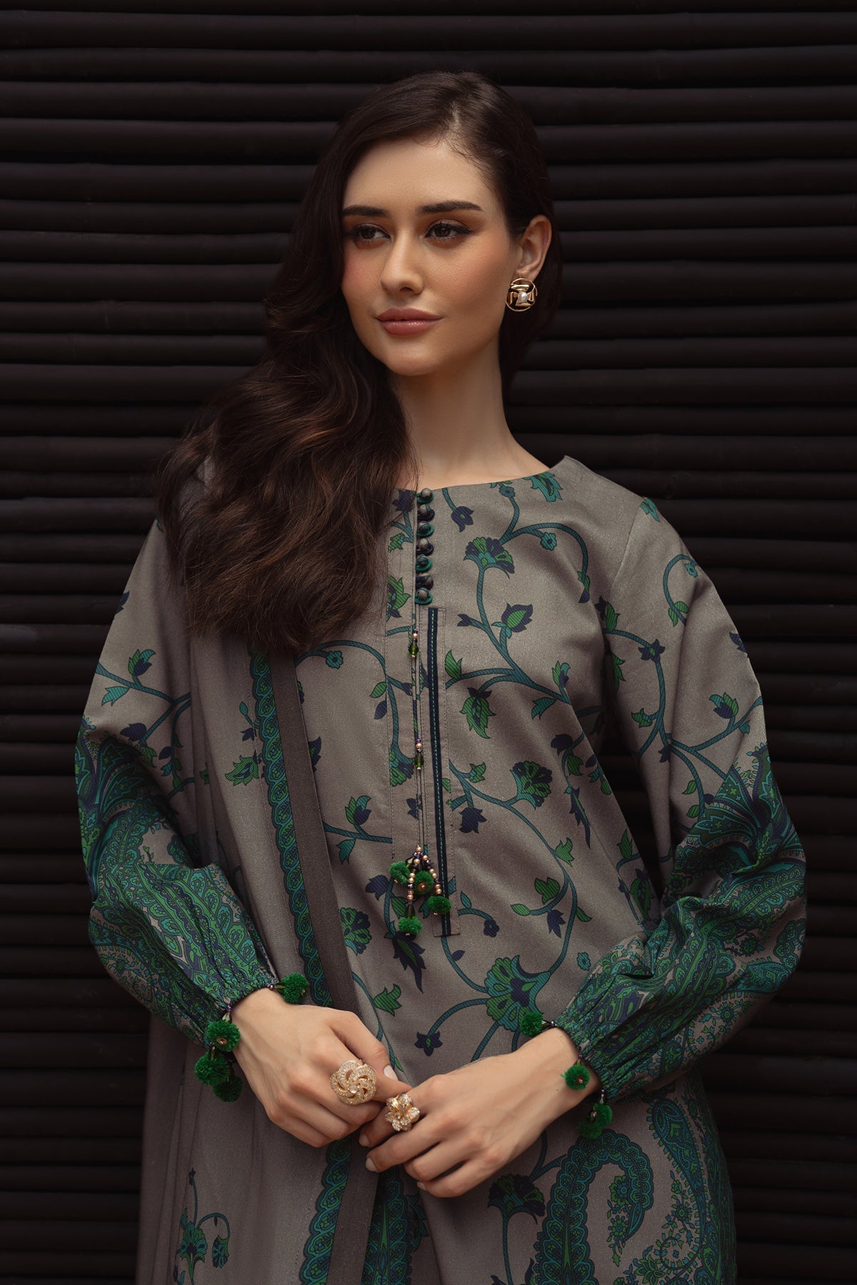 Charizma | C Prints Winter 25 | 3-PC Unstitched Printed Linen Collection CPW5-07 - Pakistani Designer Dress - by Charizma - Type : Ladies Clothes - 100% Original at Saira Sultan