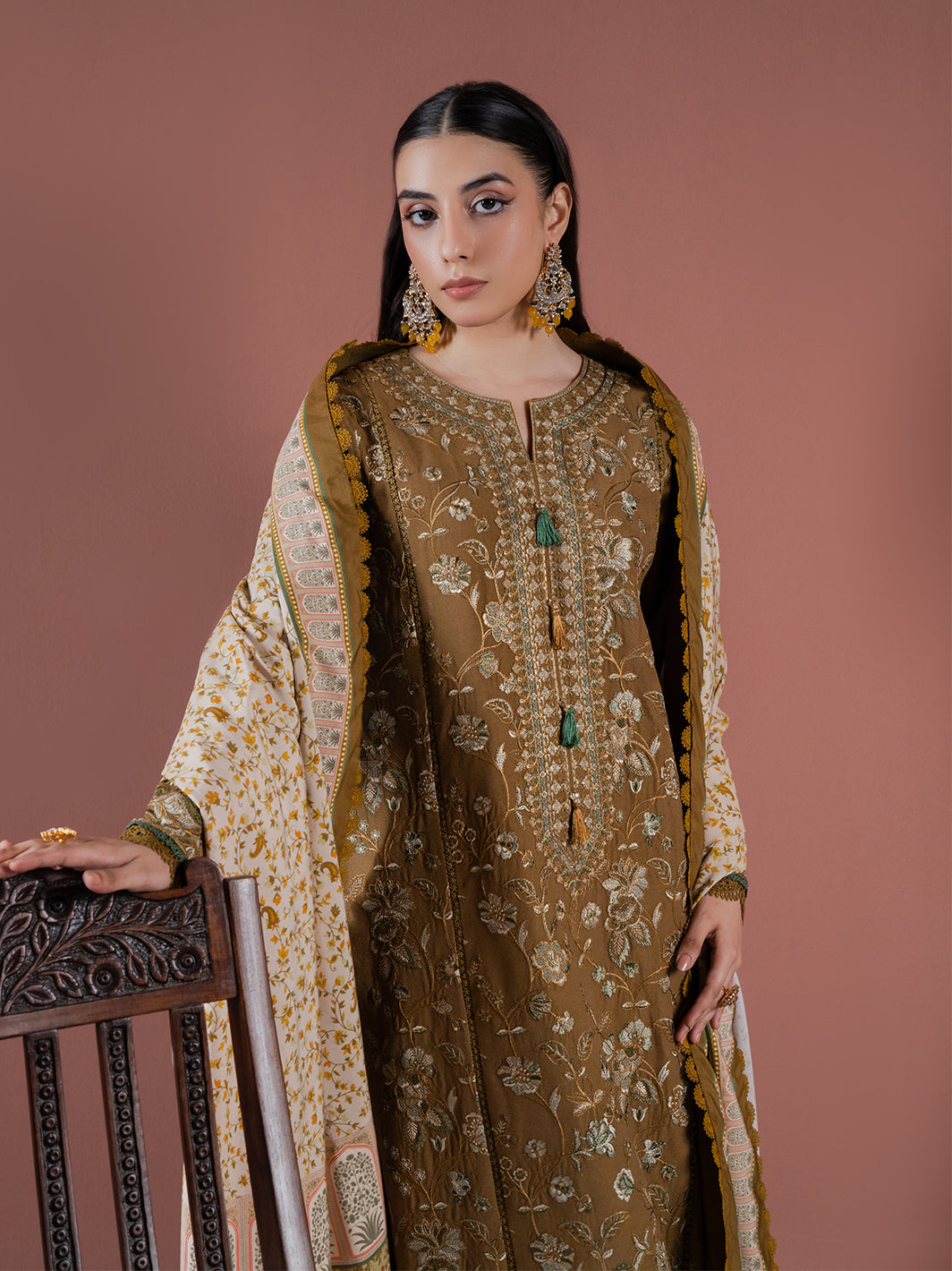Faiza Faisal | Winter Edit 2024 | EMIRA L Brown Karandi
