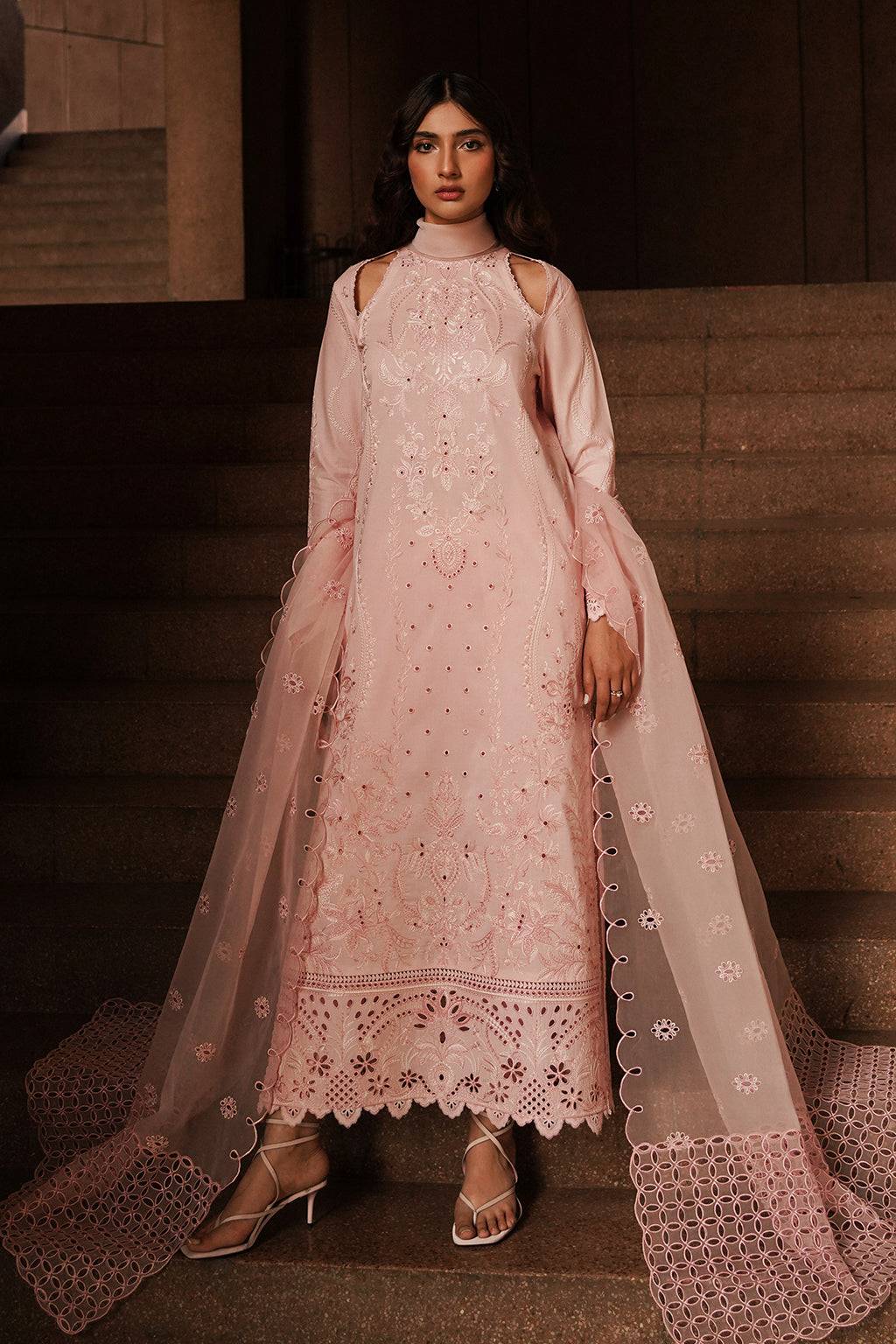 Afrozeh | Chikankari Lawn 24 | Rosella - Pakistani Designer Dress - by Afrozeh | Type: Luxury - 100% Original at Saira Sultan