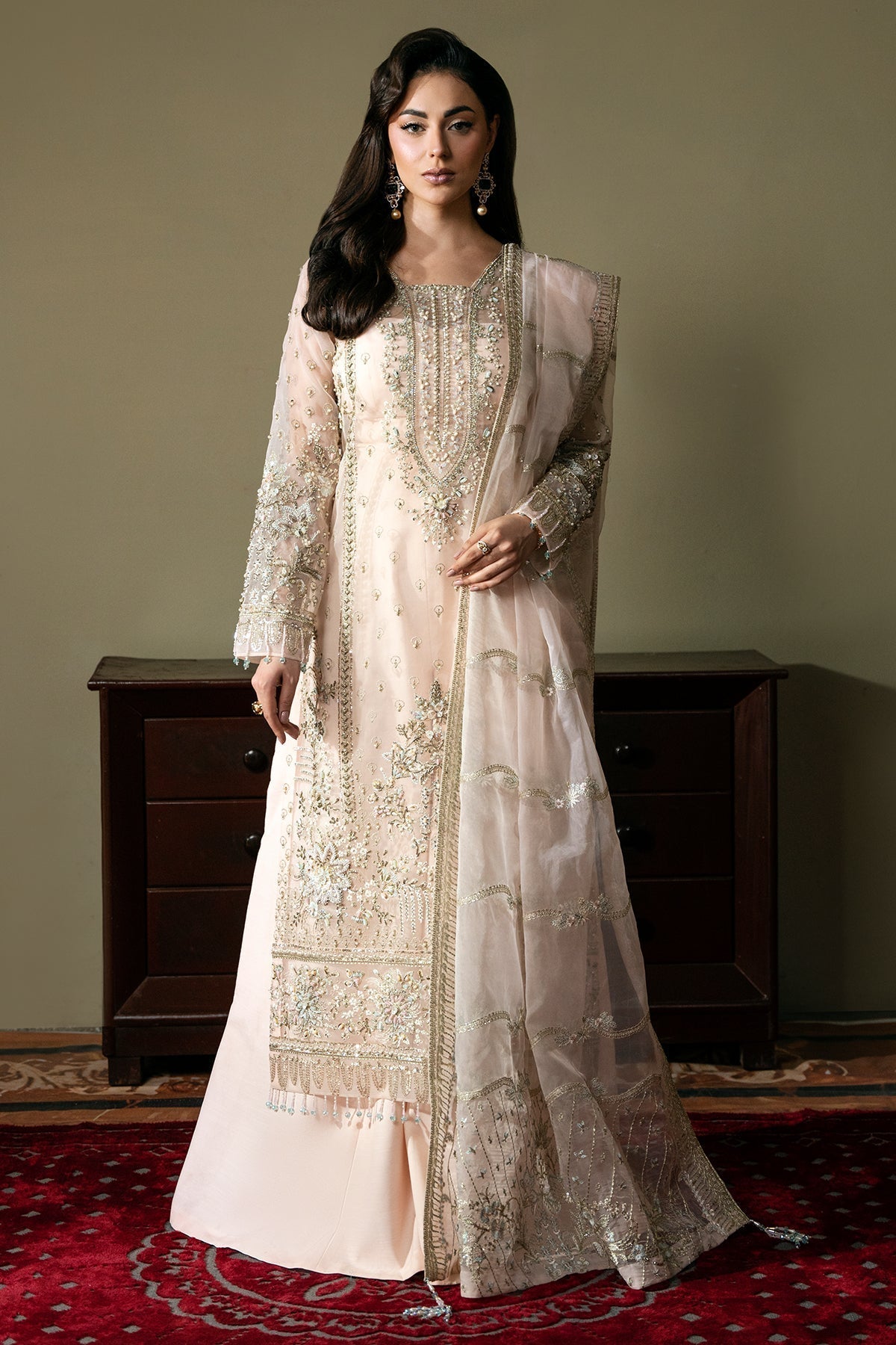 Mina Kashif | Kahani Formals | Rahina XS Off White Organza