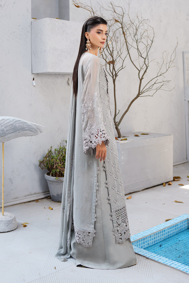 Maryams | Afsanah Luxury Chiffon | Sitara Custom Size Gray Chiffon