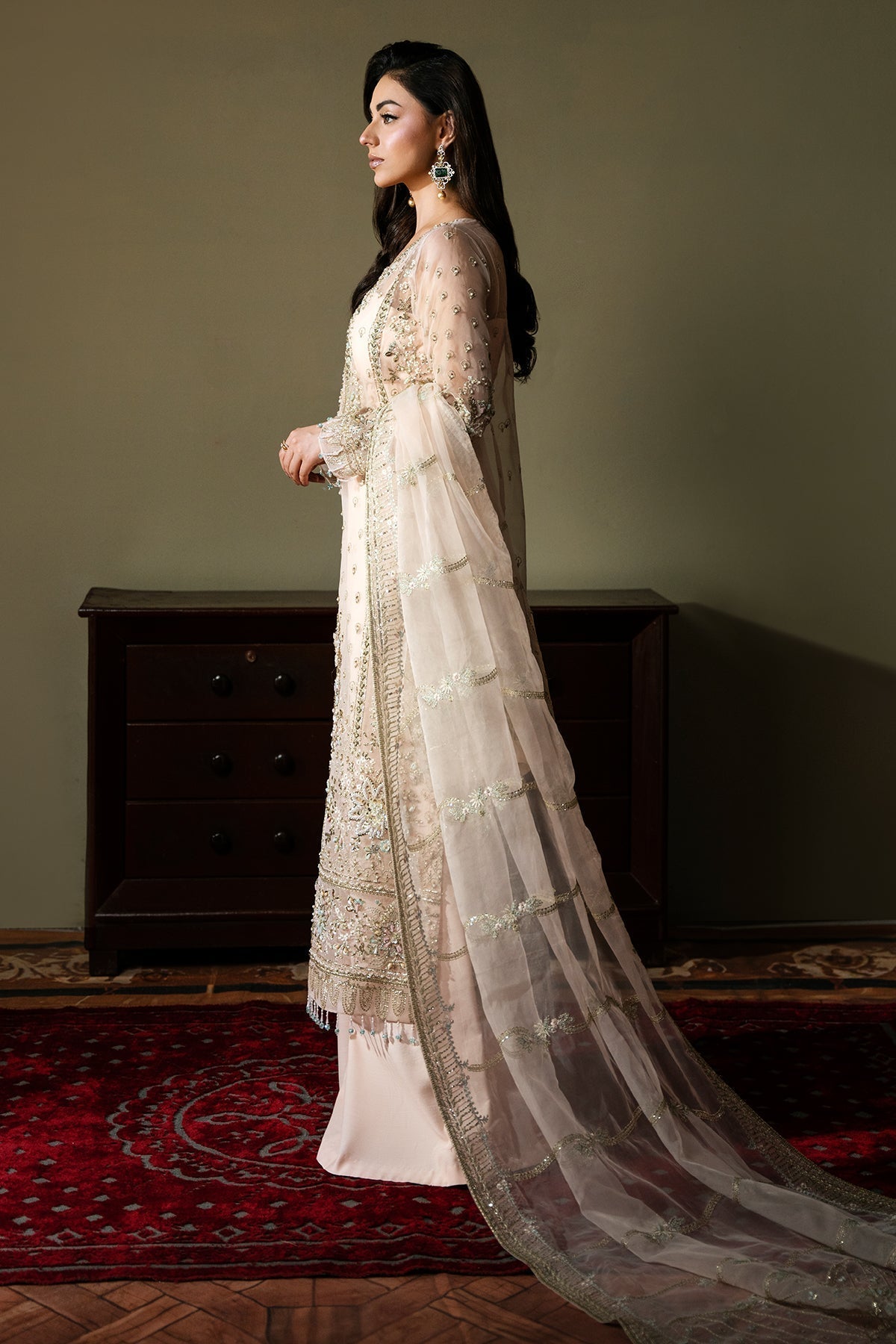 Mina Kashif | Kahani Formals | Rahina XL Off White Organza