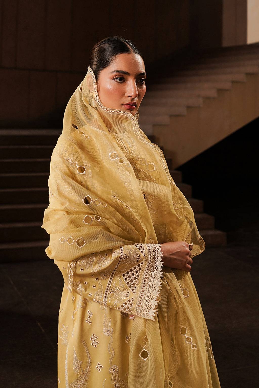 Afrozeh | Chikankari Lawn 24 | Canary - Pakistani Designer Dress - by Afrozeh | Type: Luxury - 100% Original at Saira Sultan