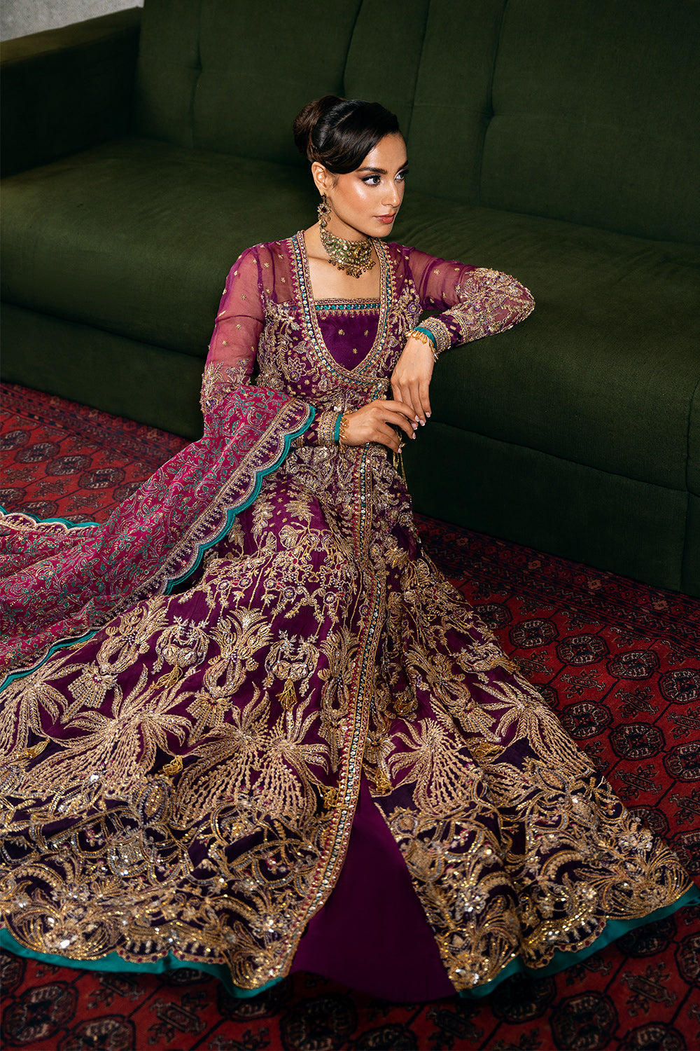 Saira Rizwan | Festive Formals 24 | LAVENA-SRF-D-05 Custom Size Plum Organza