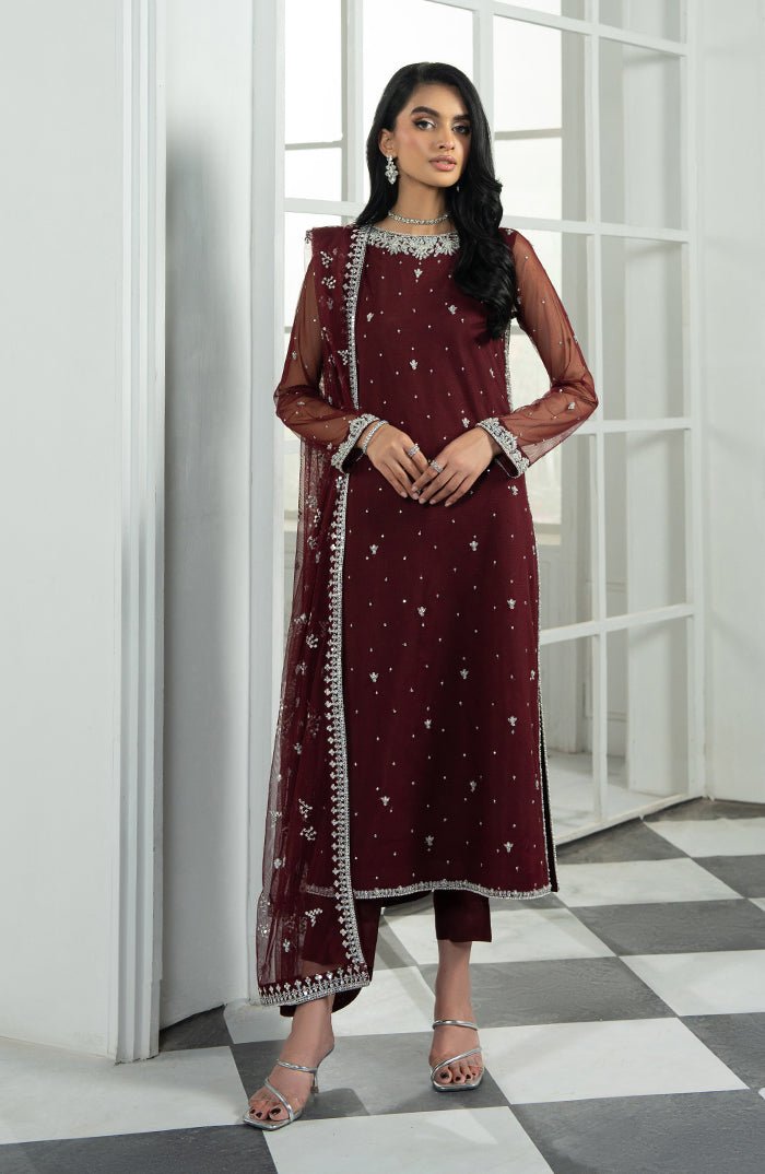 Zarif | Arzou Luxe | SOLENA XS Maroon Net