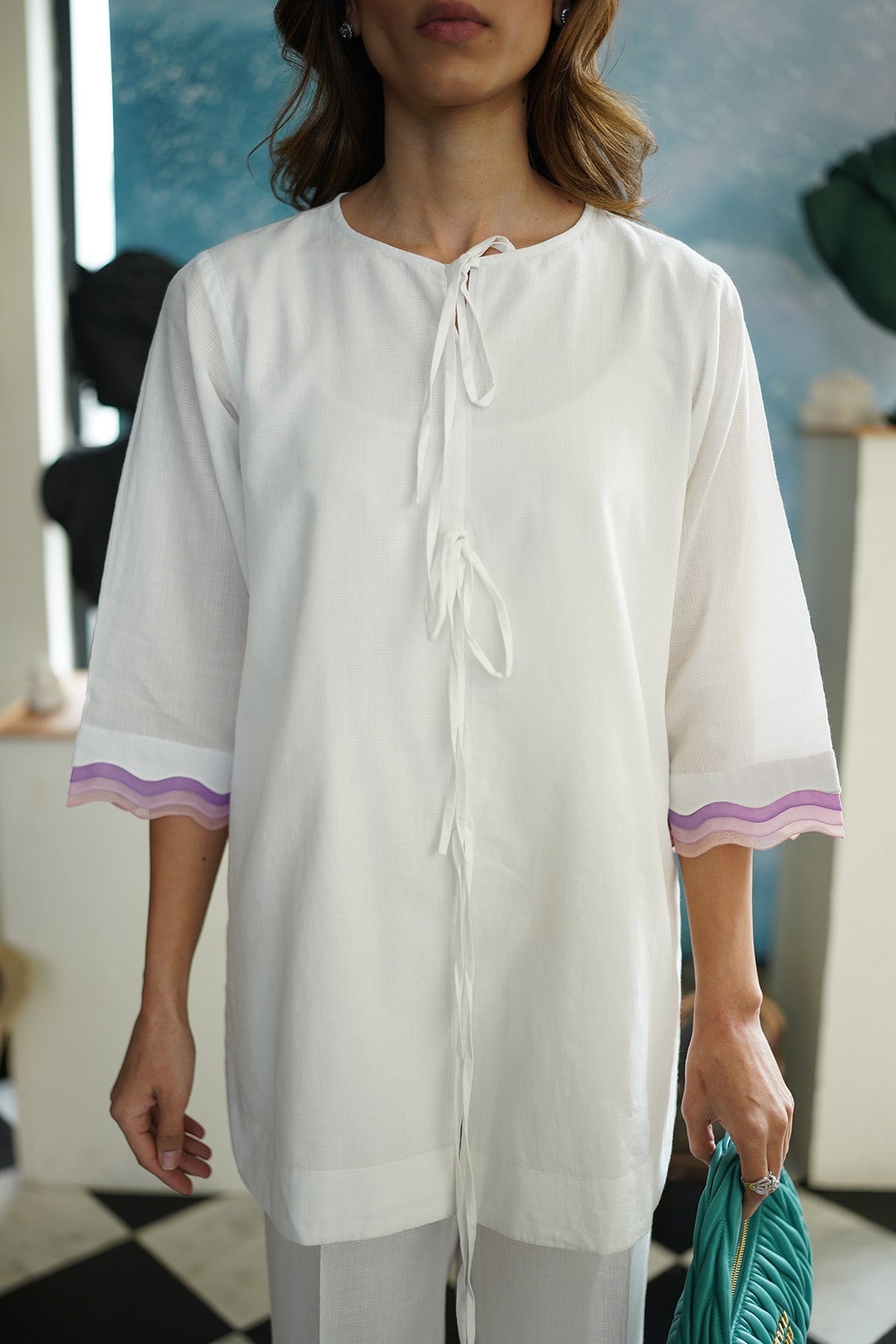 Sahar | Ready to Wear Basics | Opal Grace M White Dobby Jacquard