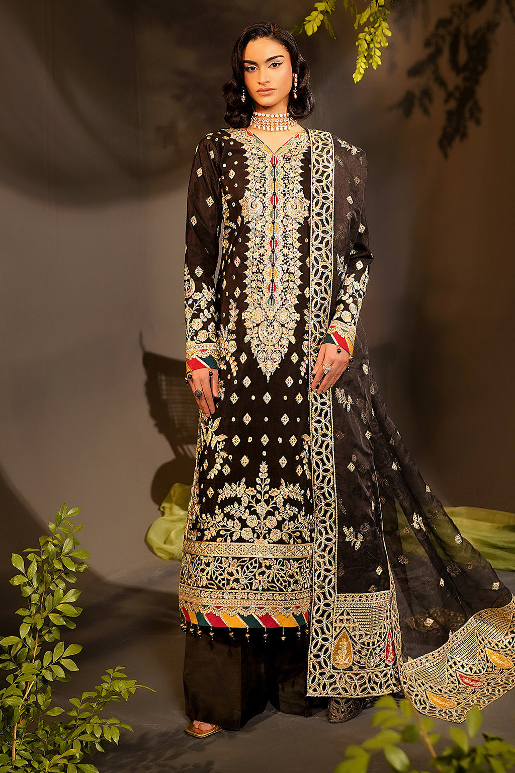 Maryams | Bekhudi Formals | Kanwal-BR-03 XS Black Raw Silk